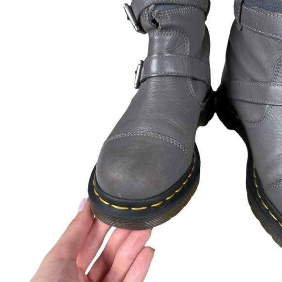 Dr Martens Kristy Gray Slouch Size US 5 Leather/Suede Boots - Picture 3 of 16